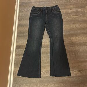 Dark wash wide leg flare jeans w30 11